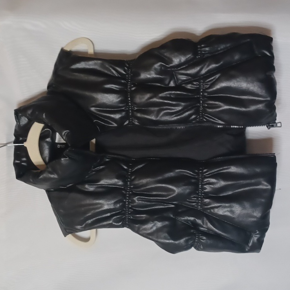 DIVIDED H&M Women's Black Faux Leather Vest. Size S